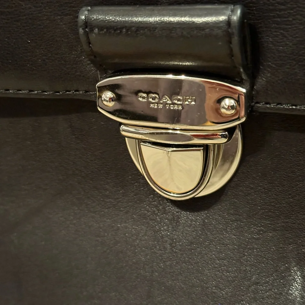 Coach Classic Black Leather Men's Briefcase - Picture 2 of 10